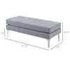 48 Inches Upholstered Bedroom Bench, Modern End of Bed Bench with Double Layer Seat Cushions and Steel Legs, Light Gray