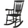 Porch Rocker Chair, 350 lbs. Wooden Outdoor Rocking Chair with High Back for Garden, Patio, Balcony, Black