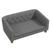 Raised Dog Sofa, Elevated Pet Sofa for Small Medium Dogs, Gray