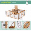 Rabbit Hutch Bunny Cage Indoor Outdoor with Openable Main House, Waterproof Rabbit House, for Small Animals with Ventilation Doors, Natural
