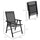 Set of 4 Outdoor Folding Chairs, Stackable Patio Dining Chairs with Armrests, Metal Frame, Black