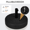 Umbrella Stand for 1.5" or 2" Umbrella Poles, Round Fillable Umbrella Base for Outdoor, Lawn, Deck, Black