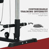 LAT Pull Down Machine, High / Low Pulley Machine with Adjustable Seat and Flip-Up Footplate, Weighted Bar Set, Black