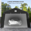 Carport 12' x 20' Portable Garage, Heavy Duty Car Port Canopy with Ventilation Windows and Large Roll-up Door, Black