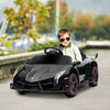 Lamborghini Veneno Licensed Remote Control Ride on Car, Kids 12V Ride on Toy with Bluetooth, Suspension System, Horn, Music & Lights, Black