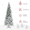 9' Unlit Snow Flocked Pine Artificial Christmas Tree with Realistic Branches and 1159 Tips, Green