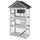 Wooden Bird Aviary with Slide-Out Tray, Birdhouse, Ladder, Perches for Finches, Parakeets, Gray