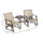 Outdoor Glider Chairs with Coffee Table, Patio 2-Seat Rocking Chair Swing Loveseat with Breathable Sling for Backyard, Garden