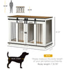 47.5" Dog Crate, Dog Cage End Table with Divider Panel, Dog Crate Furniture for Large Dog and 2 Small Dogs, White