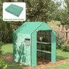 Greenhouse Replacement Cover Walk-in PE Hot House Cover with Roll-up Door and Windows, 55" x 56.25" x 74.75", Green