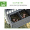 59" Small Wooden Chicken Coop Hen House, Poultry Cage for Outdoor Backyard with 2 Doors, Nesting Box & Removable Tray, White