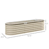 6.4 x 2 x 1.4ft Galvanized Raised Garden Bed Kit, Metal Planter Box with Safety Edging, Cream