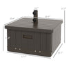 3-in-1 Outdoor Umbrella Base with Wheels and Handles, End Table, Flower Box Planter with Hole, 175 lbs. Capacity, Brown