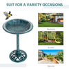 28'' Bird Bath Outdoor Resin Decor with Fleur De Lis Pattern, Time-Worn Finish