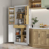 72" Kitchen Pantry Storage Cabinet, Modern Tall Kitchen Cabinet with 5-tier Storage Shelving, 8 Spice Racks, Drawer