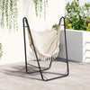 Hammock Chair with U Shape Stand, Hammock Swing Chair with A Side Pocket, Cream White