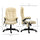 Heated Massage Office Chair, Heated Reclining Desk Chair with 6 Vibration Points, Armrest and Remote, Beige