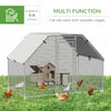 6' Metal Chicken Coop Run with Roof, Walk-In Chicken Coop Fence, Chicken House Chicken Cage Outdoor Chicken Pen Hen House, Silver