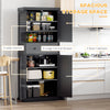 72" Kitchen Pantry Cabinet Freestanding, Tall Storage Cabinet, Freestanding Cupboard with Drawer, Doors and Adjustable Shelves, Black