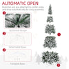 9ft Unlit Snow-Flocked Slim Pine Artificial Christmas Tree with Realistic Branches and 1084 Tips
