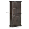 70.75" Freestanding Kitchen Pantry with 4 Doors, and 2 Large Cabinets, Tall Storage Cabinet with Wide Drawer for Kitchen Dining Room, Coffee