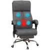 Heated Massage Office Chair with 4 Vibration Points, Heated Reclining PU Leather Computer Chair with Adjustable Height, Gray