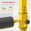 Bulgarian Split Squat Stand with 12-Level Single Leg Squat Roller, for Lower Body Strength Training, Yellow