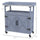 Outdoor Wooden Potting Bench with Storage Cabinet, Aluminum Table Top, Rubber Wheels for Backyard, Patio, Balcony, Gray