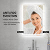 28" x 20" Bathroom Mirror with LED Lights, Dimmable Makeup Mirror, Vanity Mirror with 3 Colors, Smart Touch, Anti-Fog