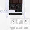 23" Electric Freestanding Fireplace, Fireplace Stove with Realistic LED Flames and Logs and Overheating Protection, 750W/1500W, White
