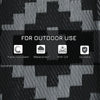Reversible Outdoor Rug Carpet RV Camping Rugs with Carry Bag, 9' x 12', Black & Gray Geometric
