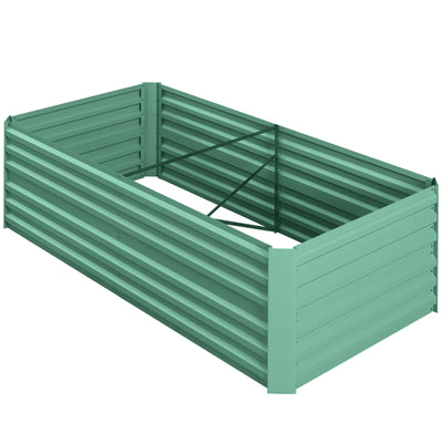 Galvanized Raised Garden Bed, Steel Outdoor Planters with Reinforced Rods,, 71'' x 36'' x 23'', Light Green