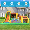 6 in 1 Inflatable Water Slide with Large Pool, Soccer Goal, Trampoline, Climbing Wall, Kids Bounce House with Blower & Bag, for 3-8 Years Old