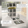 3 Packs of Collapsible Stackable Storage Bins with Lids, Wheels, 18 Gal, White