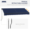 8' x 6.5' Retractable Awning, 280gsm UV Resistant Sunshade Shelter for Deck, Balcony, Yard, Blue
