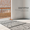 6.5' Decorative Outdoor Divider, Metal Privacy Screen with Stand, Leaf Motif, Brown