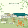73" Small Animal Playpen with with Roof for Rabbits, Chicken, Chinchillas for Indoor/Outdoor Use, Green
