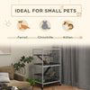 50" H Rolling Small Animal Cage with Hammock, Ferret Cage, Chinchilla Cage, Pet Habitat, wIth 4 Doors, Removable Tray