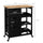 Rolling Kitchen Cart, Kitchen Island with Wood Top, Shelves & Drawers for Dining Area, Black