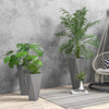 Indoor Outdoor Planters Set of 3 MgO Tall Planters Stackable Flower Pots with Drainage Holes for Garden Balcony Gray