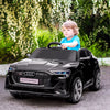 12V Kids Electric Ride On Audi Car, Battery Powered Toy w/ Parent Remote Control, Safety Belt, LED Lights, Music & Horn for 3-5 Years Old, Black