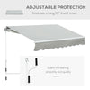 8' x 7' Patio Manual Retractable Awning Outdoor Patio Sun Shade w/ Crank Handle Deck Window Cover  Gray