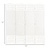 4 Panel Room Divider, Folding Privacy Screen, Wave Fiber Freestanding Partition Wall Divider for Rooms, Home, Office, White