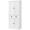 72" Kitchen Pantry Cabinet, Freestanding Cupboard Pantry Storage Cabinet with Doors and Adjustable Shelves, White