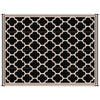 Reversible Outdoor RV Rug, 9' x 12' Patio Floor Mat, Plastic Straw Rug for Backyard, Deck, Picnic, Beach, Camping, Black & Beige