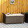Patio Wicker Storage Bench, Outdoor PE Rattan Furniture, 2-In-1 Large Capacity Footstool Rectangle Basket Box, Cream White