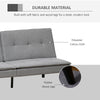Convertible Lounge Futon Sofa Bed 3 Seater Tufted Fabric Upholstered Sleeper with Adjustable Backrest  Wood Legs