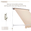 6' Drop Arm Manual Retractable Patio Sun Window Awning with UV & Sun Protection & Included Hardware  Cream