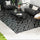Reversible Outdoor Rug Carpet RV Camping Rugs with Carry Bag, 9' x 18', Black & Gray Geometric