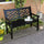 43.25" Outdoor Garden Bench, Wooden Bench, Poplar Slatted Frame Furniture for Patio, Park, Porch, Lawn, Yard, Deck, Black